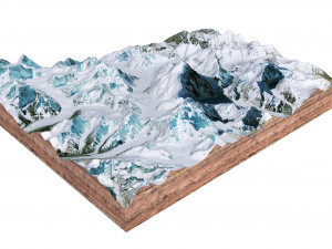 K2 Mountain Pakistan Terrain 3D Model