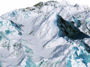 K2 Mountain Pakistan Terrain 3D Model