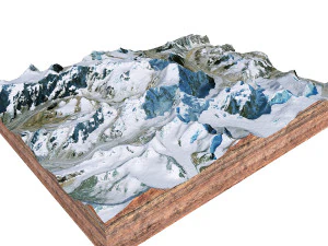 Kamet Mountain Uttarakhand &Iacute;ndia Terreno Modelo 3D