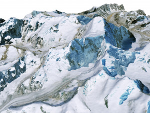 Kamet Mountain Uttarakhand India Terrain 3D मॉडल