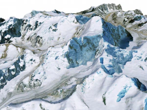 Kamet Mountain Uttarakhand India Terrain 3D Model