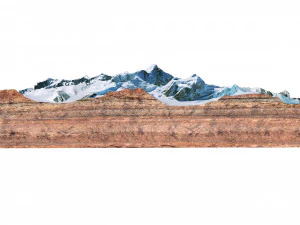 Kamet Mountain Uttarakhand India Terrain 3D Model