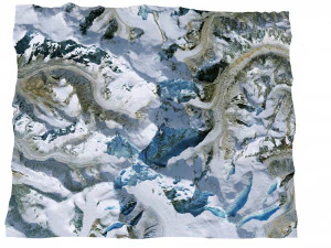 Kamet Mountain Uttarakhand India Terrain 3D Model