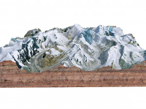 Kamet Mountain Uttarakhand India Terrain 3D Model