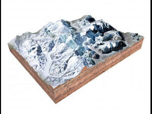 Kangchenjunga Mountain India Nepal Terrain 3D 模型