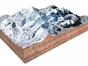 Kangchenjunga Mountain India Nepal Terrain 3D 模型