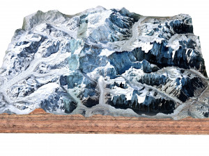 Kangchenjunga Mountain India Nepal Terrain 3D 模型