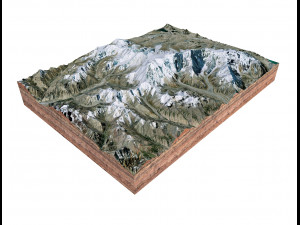 Kongur Tagh Mountain China Terrain 3D Model