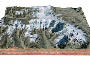 Kongur Tagh Mountain China Terrain 3D Model