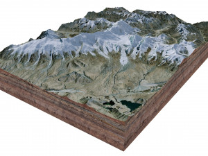 Kongur Tagh Mountain China Terrain 3D Model