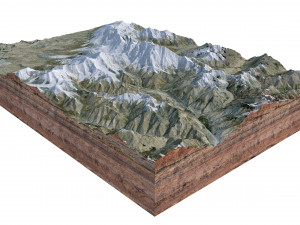 Kongur Tagh Mountain China Terrain 3D Model