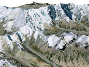 Kongur Tagh Mountain China Terrain 3D Model