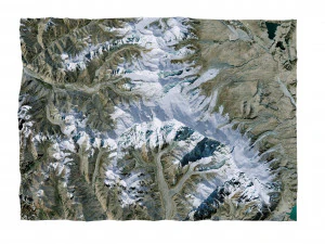 Kongur Tagh Mountain China Terrain 3D Model