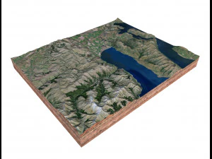 Lake Hawea New Zealand Terrain 3D Model