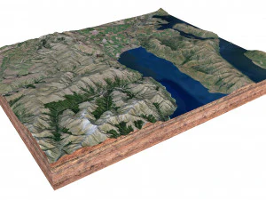 Lake Hawea New Zealand Terrain 3D Model