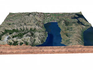 Lake Hawea New Zealand Terrain 3D Model