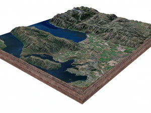Lake Hawea New Zealand Terrain 3D Model