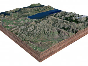 Lake Hawea New Zealand Terrain 3D Model