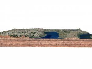 Lake Hawea New Zealand Terrain 3D Model