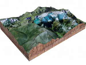 Озеро Лунерзеє Східні Альпи Австрія Перлина 3D Модель