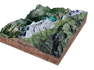 Озеро Лунерзеє Східні Альпи Австрія Перлина 3D Модель