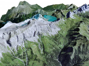 Озеро Лунерзеє Східні Альпи Австрія Перлина 3D Модель