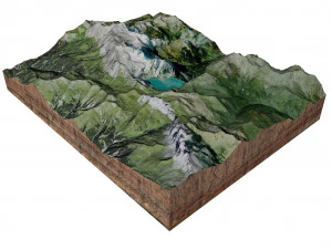 Озеро Лунерзеє Східні Альпи Австрія Перлина 3D Модель