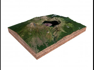 Lake Segara Anak Indonesia Terrain 3D Model