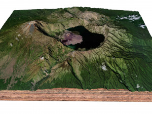 Lake Segara Anak Indonesia Terrain 3D Model