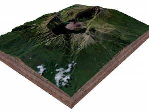 Lake Segara Anak Indonesia Terrain 3D Model