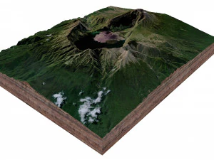 Segara 湖 Anak 印度尼西亚 地形 3D 模型