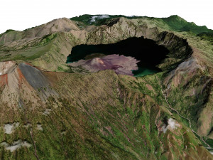 Lake Segara Anak Indonesia Terrain 3D Model