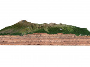 Lake Segara Anak Indonesia Terrain 3D Model