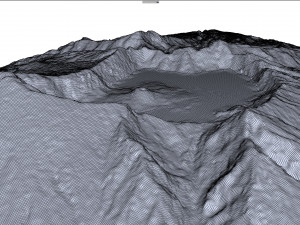 Lake Segara Anak Indonesia Terrain 3D Model