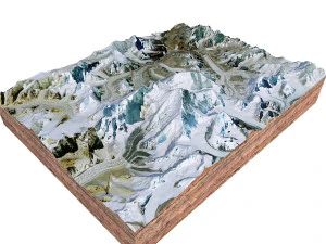 Terreno da Montanha Lhotse no Nepal Modelo 3D