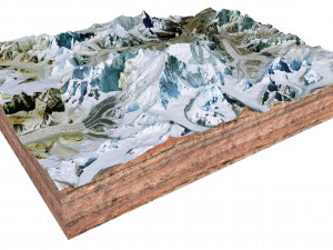 Lhotse Mountain Nepal Terrain 3D Модель