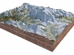 Lhotse Mountain Nepal Terrain 3D Модель