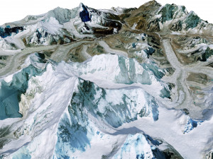 Lhotse Mountain Nepal Terrain 3D Модель