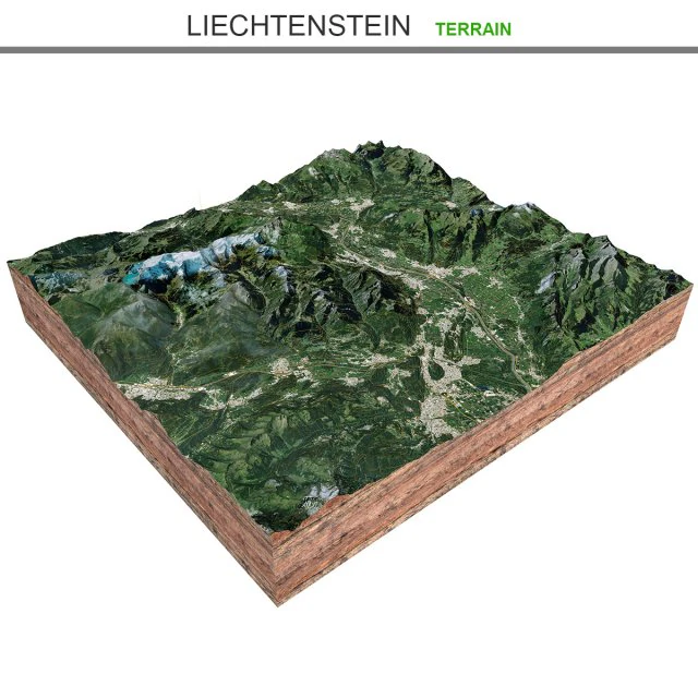 Liechtenstein Terrain 3D Model .c4d .max .obj .3ds .fbx .stl .blend