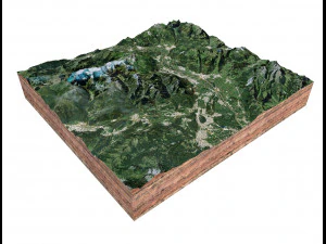 Liechtenstein Terrain 3D Model