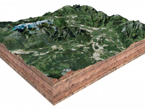 Liechtenstein Terrain 3D Model