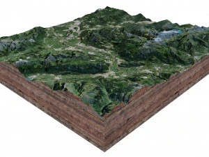 Liechtenstein Terrain 3D Model