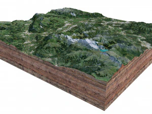 Liechtenstein Terrain 3D Model