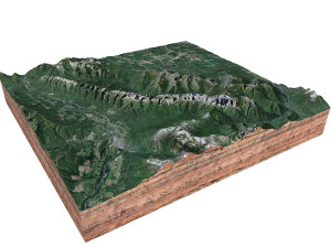 Lizard Mountain Range Canada Terrain 3D Model