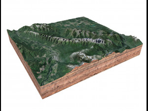 Lizard Mountain Range Canada Terrain 3D Модель