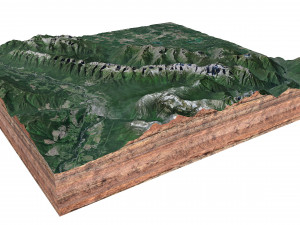 Lizard Mountain Range Canada Terrain 3D Модель