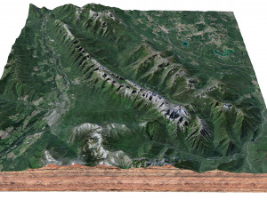 Lizard Mountain Range Canada Terrain 3D Модель