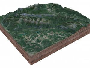 Lizard Mountain Range Canada Terrain 3D Модель