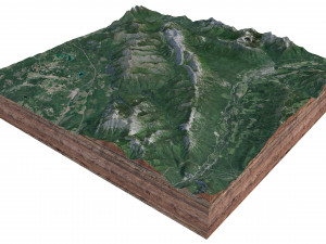 Lizard Mountain Range Canada Terrain 3D Модель