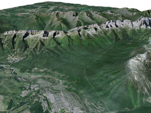 Lizard Mountain Range Canada Terrain 3D Модель
